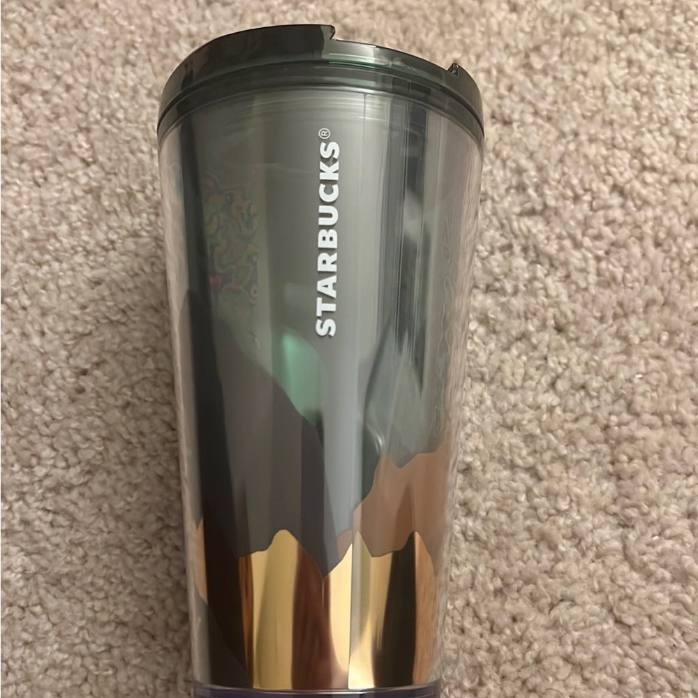 NEW✨Starbucks Summer 2022 🏔Outdoor Adventure Gold Foil Cold Brew 16oz Tumbler